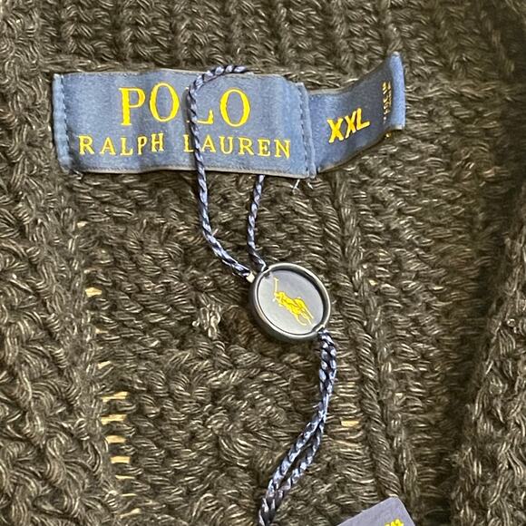 Ralph Lauren Mens Cardigan XXL Chunky Cable Knit Designer Luxury Preppy Gift - Picture 8 of 8